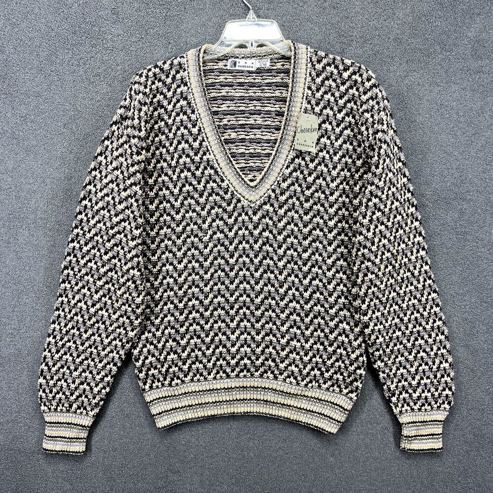 Vintage Ron Chereskin Sweater‎ Mens XL Pink Purple Cotton Knit 90s preppy cozy